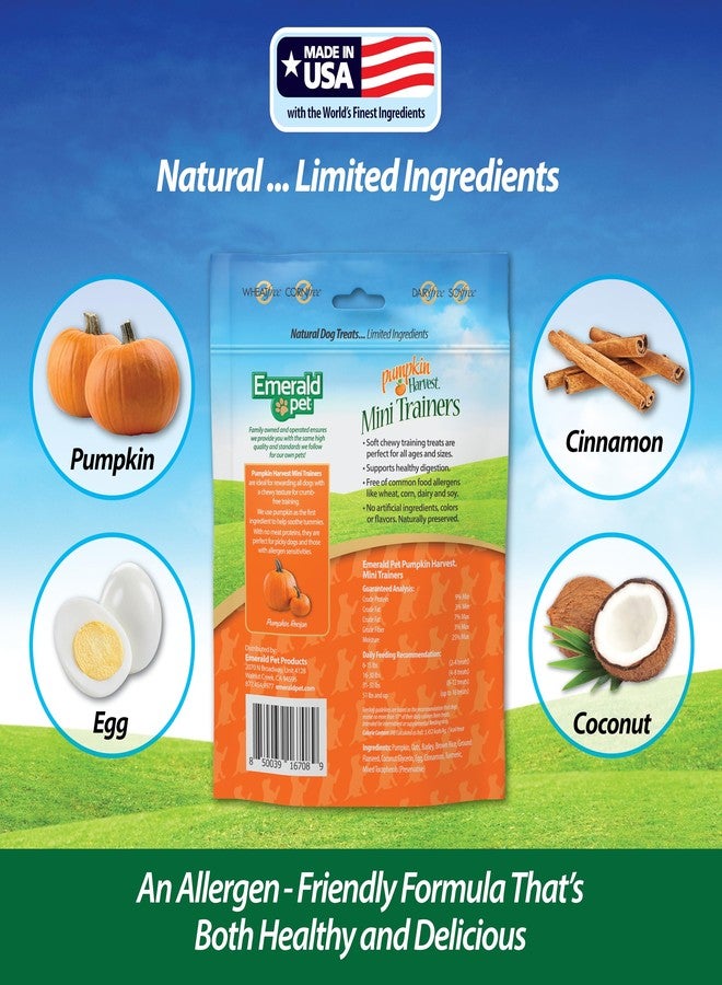 Emerald Pet Pumpkin Mini Trainers Dog Treats, 6 oz - Support Healthy Digestion, Allergen-Friendly, Vegetarian, Low-Fat, Grain Free, Made in USA - Image 3